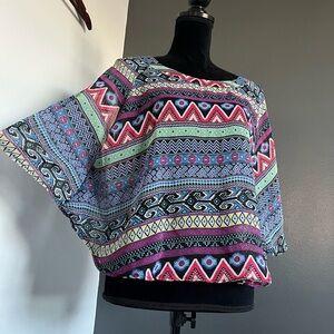 About A Girl Multicolor Geometric chiffon blouse